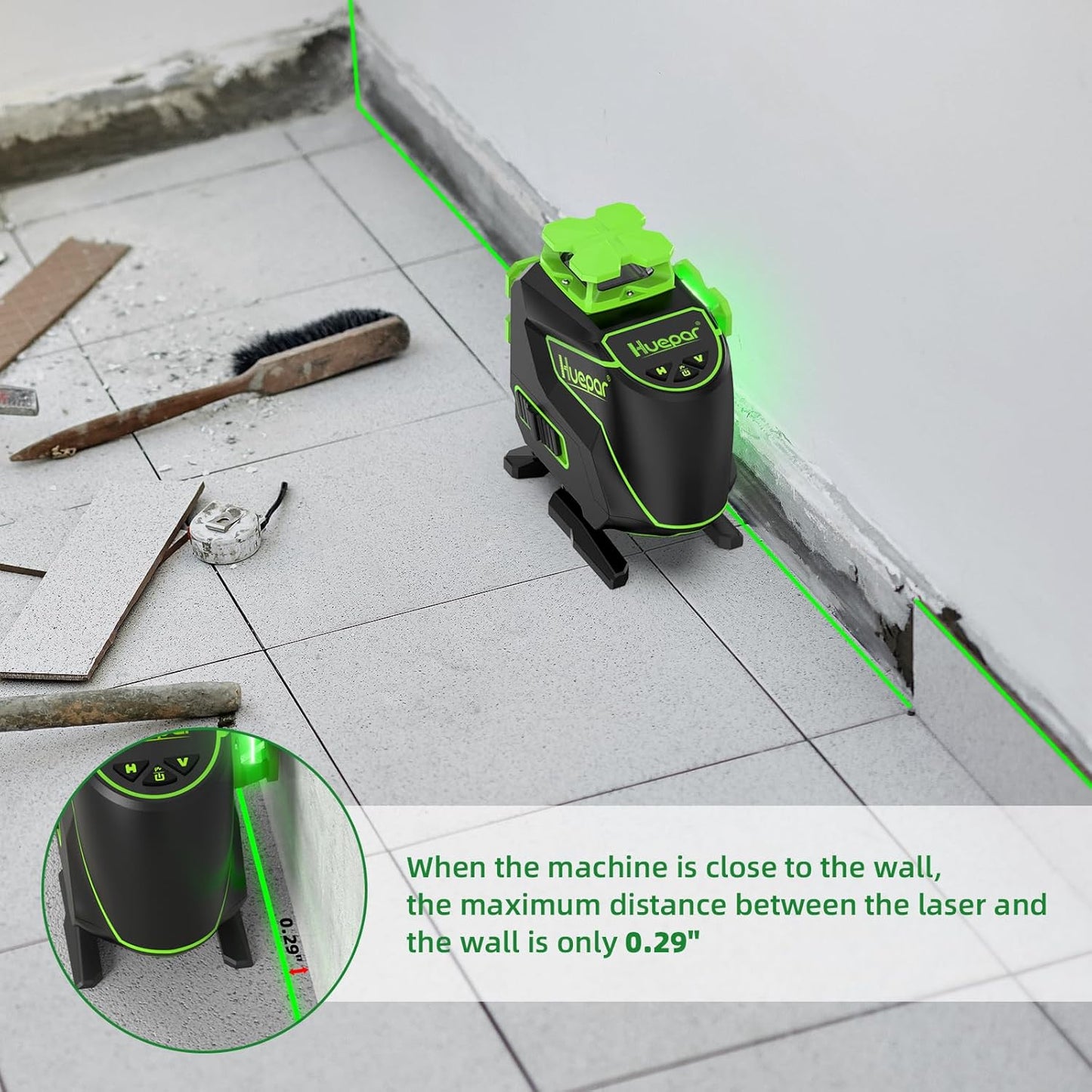 Laser Level 4 X 360° 16 Lines Self-Leveling Alignment Laser Tool with Pulse Mode for Construction and Picture Hanging, Magnetic Bracket, Lifting Base, Li-Ion Battery or 4 AA Batteries - S04CG-L