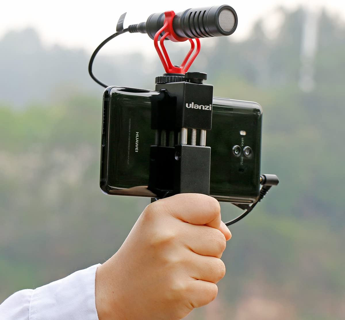 ST-02S Aluminum Phone Tripod Mount W Cold Shoe Mount, Support Vertical and Horizontal, Universal Metal Adjustable Clamp for Iphone 12 11 Pro Xs X Max 8 7 plus Samsung Android Smartphones