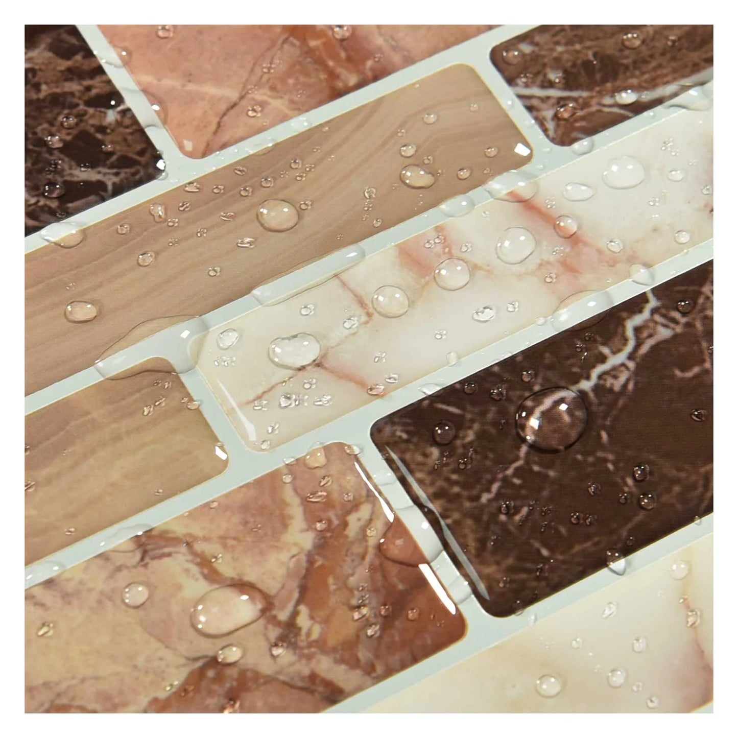 1 Sheet Peel and Stick Tile Backsplash for Kitchen in Marble Design