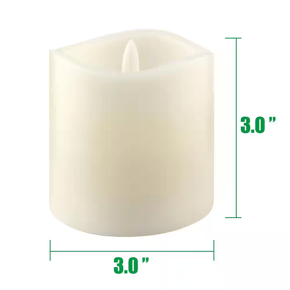 Ivory 3X3 Real Wax LED Candle Set (6 Pk)