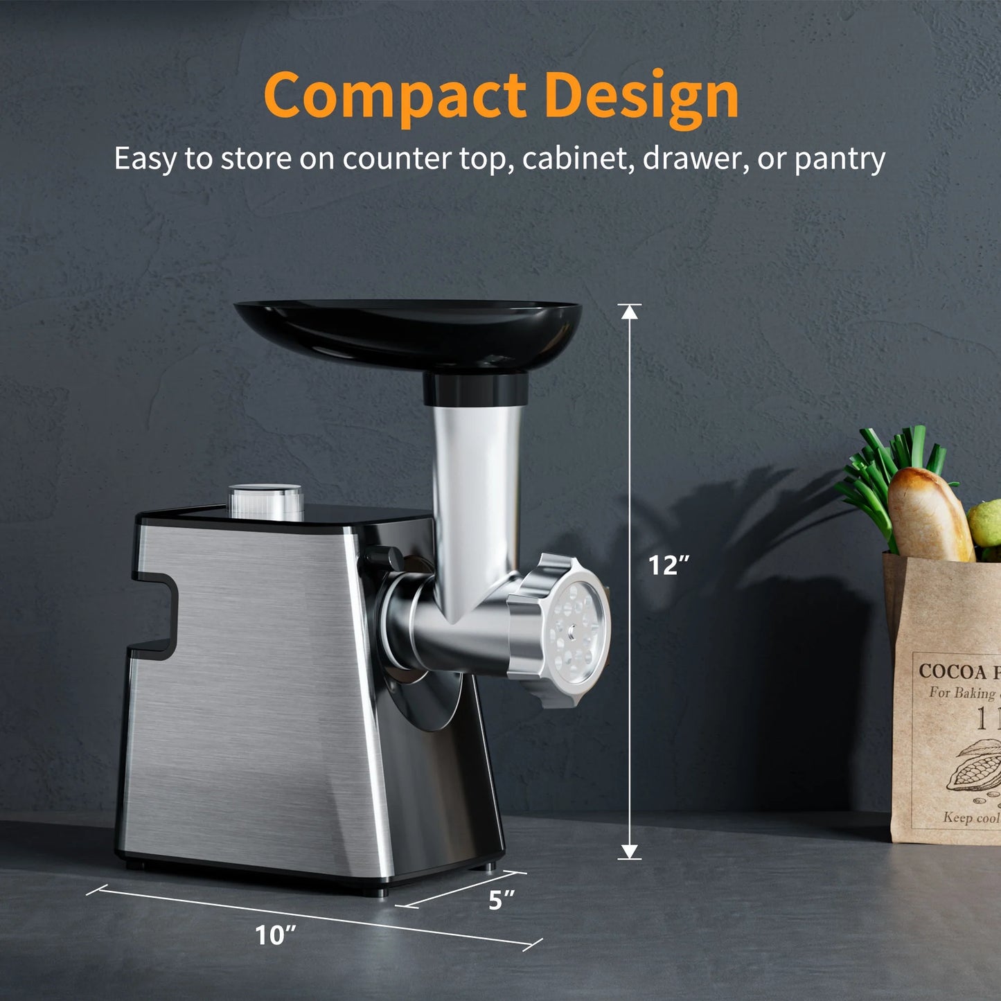 2800W Heavy Duty Electric Meat Grinder with Sausage Stuffer & Kubbe Kit, Stainless Steel Minced Meat Machine with Blade & 3 Grinding Plates, Sausage Maker for Home Kitchen Use
