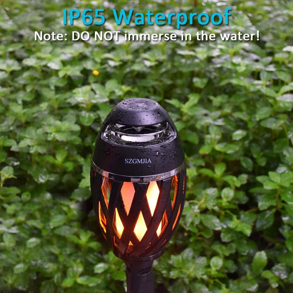 Led Flame Speakers, Flame Torch Atmosphere Speaker Bluetooth 4.2 Wireless Portable Outdoor HD Audio Waterproof Speaker