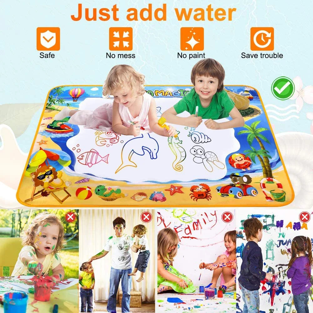 Water Doodle Mat, 40X32 Inches Water s for Toddlers 1-3, Water , Painting Mat Kids Educational Learning Toys 2 3 4 5 6 Year Old Girl Birthday Gifts