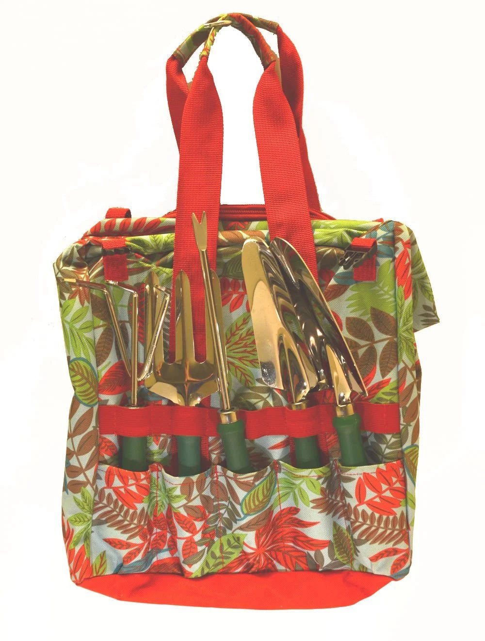 5-Piece Garden Tool Set with Tote and Folding Seat