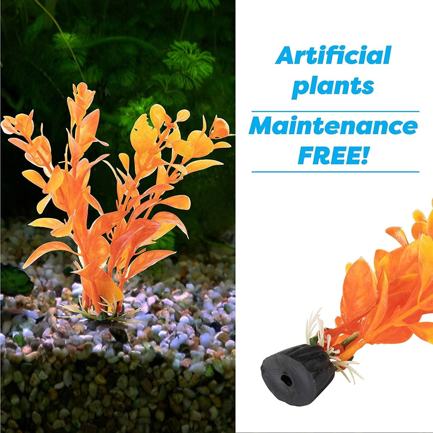 Aquarium Decorations 20 or 23 Pack Lifelike Plastic Decor Fish Tank Plants, Small to Large (20 Pack)