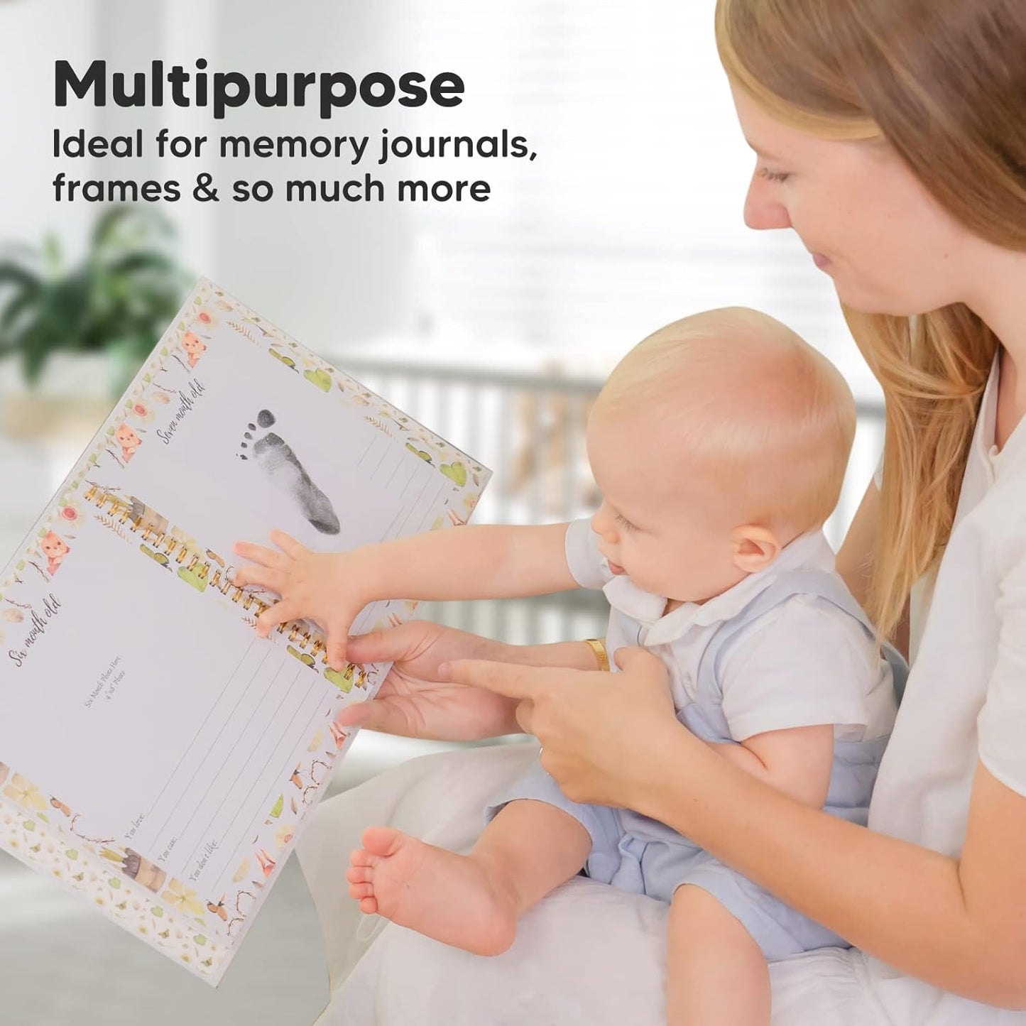 2-Pack Inkless Baby Hand and Footprint Kit - Mess Free Ink Pad for Newborn Keepsake, Dog Nose & Paw Print Kit, Clean Touch Ink Pad for Baby Hand & Footprints, Ideal New Mom Gifts (Jet Black)