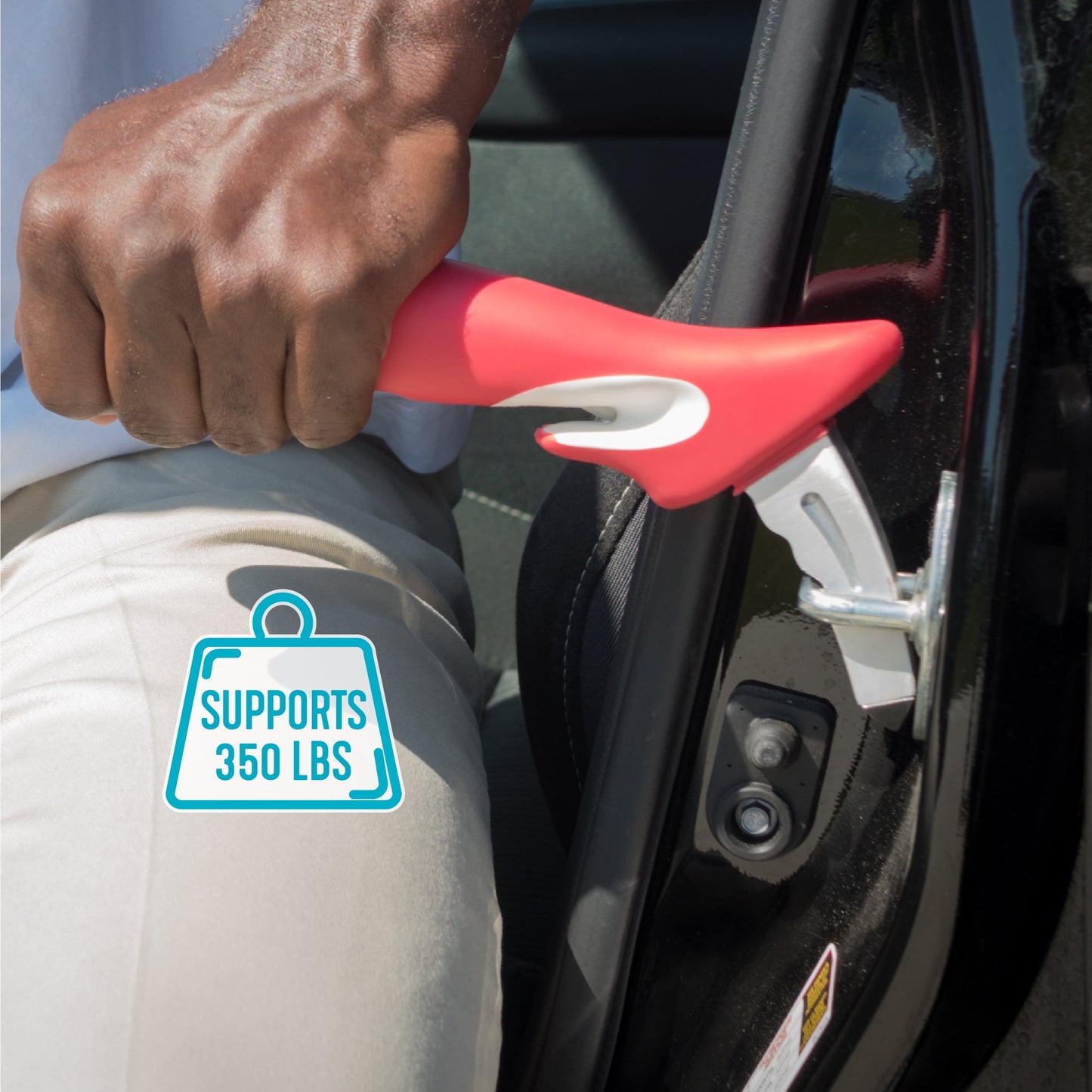 Handy Bar, Automotive Standing Aid with Seatbelt Cutter and Window Breaker