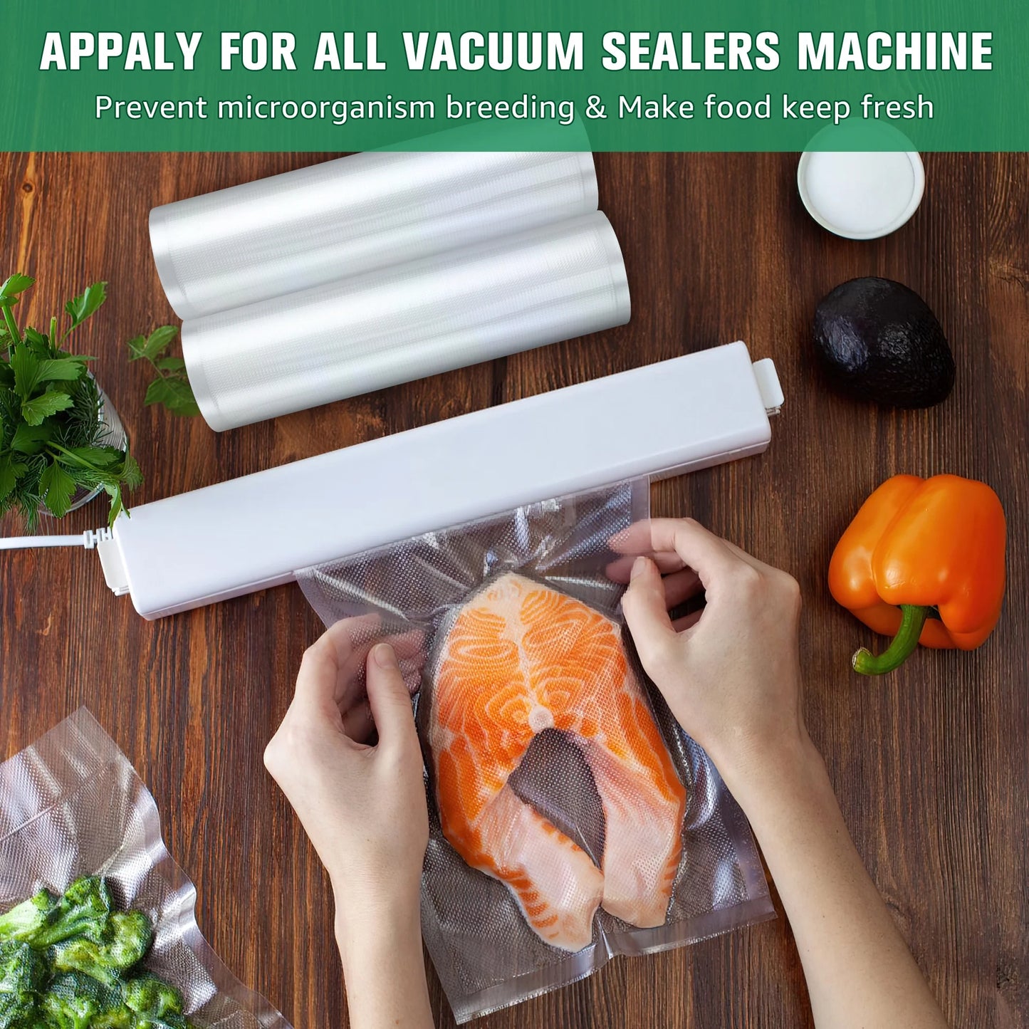 Vacuum Sealer Bags for Food Saver,11"X 16' 3 Rolls,Food Saver Bags,Vacuum Seal Bags for Food, Food Saver Bags for Sealer