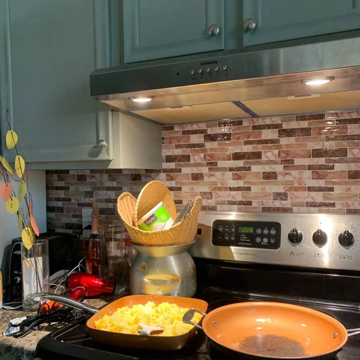 1 Sheet Peel and Stick Tile Backsplash for Kitchen in Marble Design