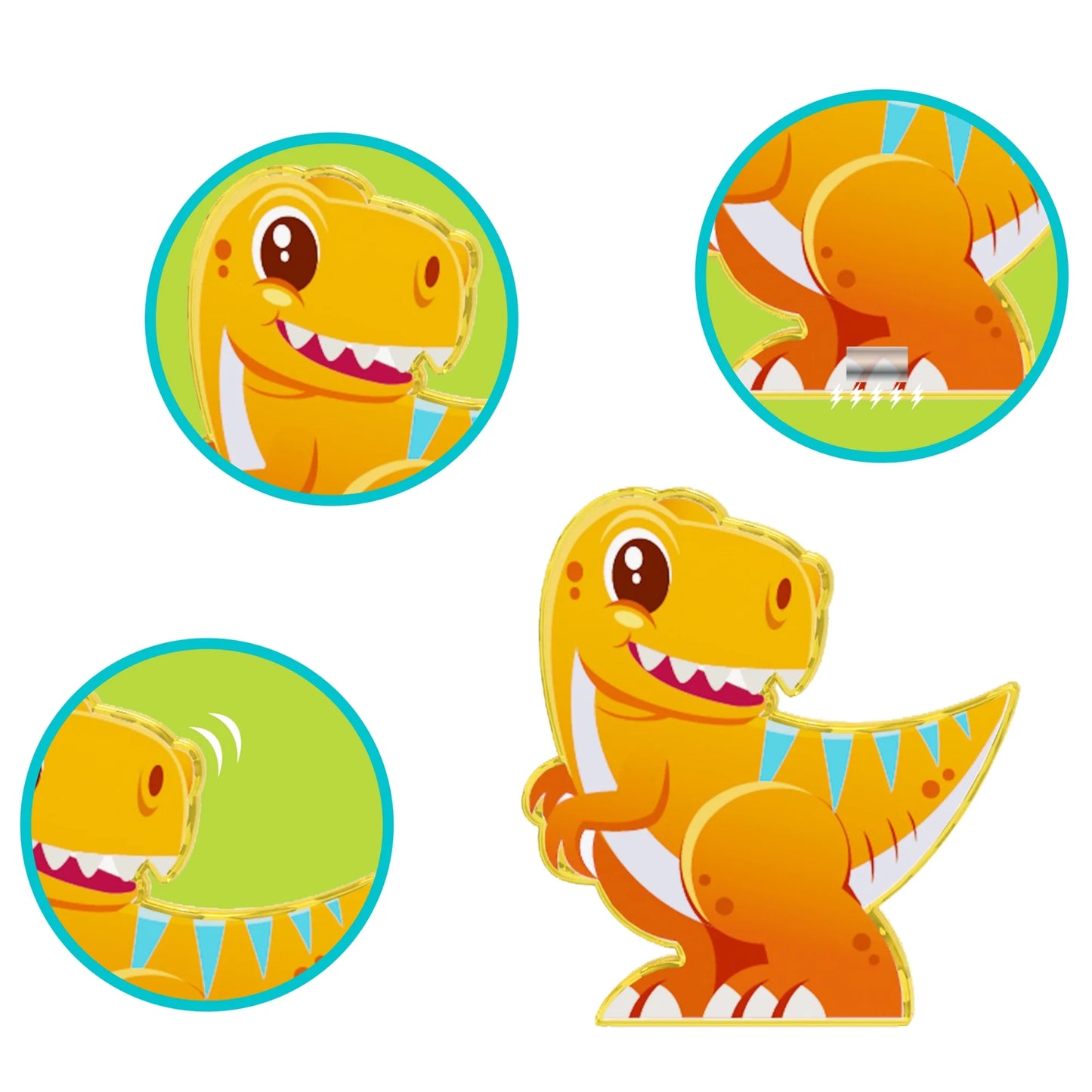 PICASSO-TILES Magnetic Tiles for Kids, Dinosaur Animal Theme Construction STEM Building Blocks Educational Toy, 8PCS
