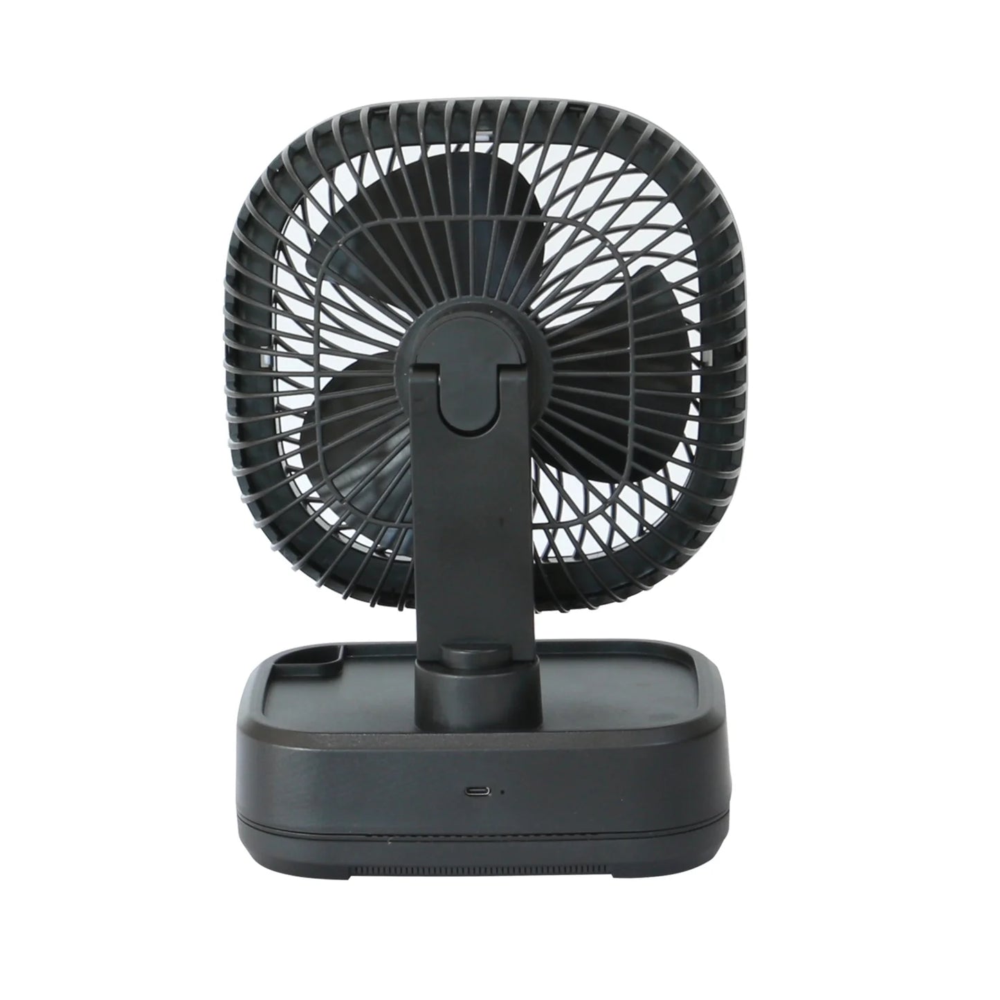 New Rechargeable Personal USB Fan with Wireless Charging Pad and Led Lighting Black