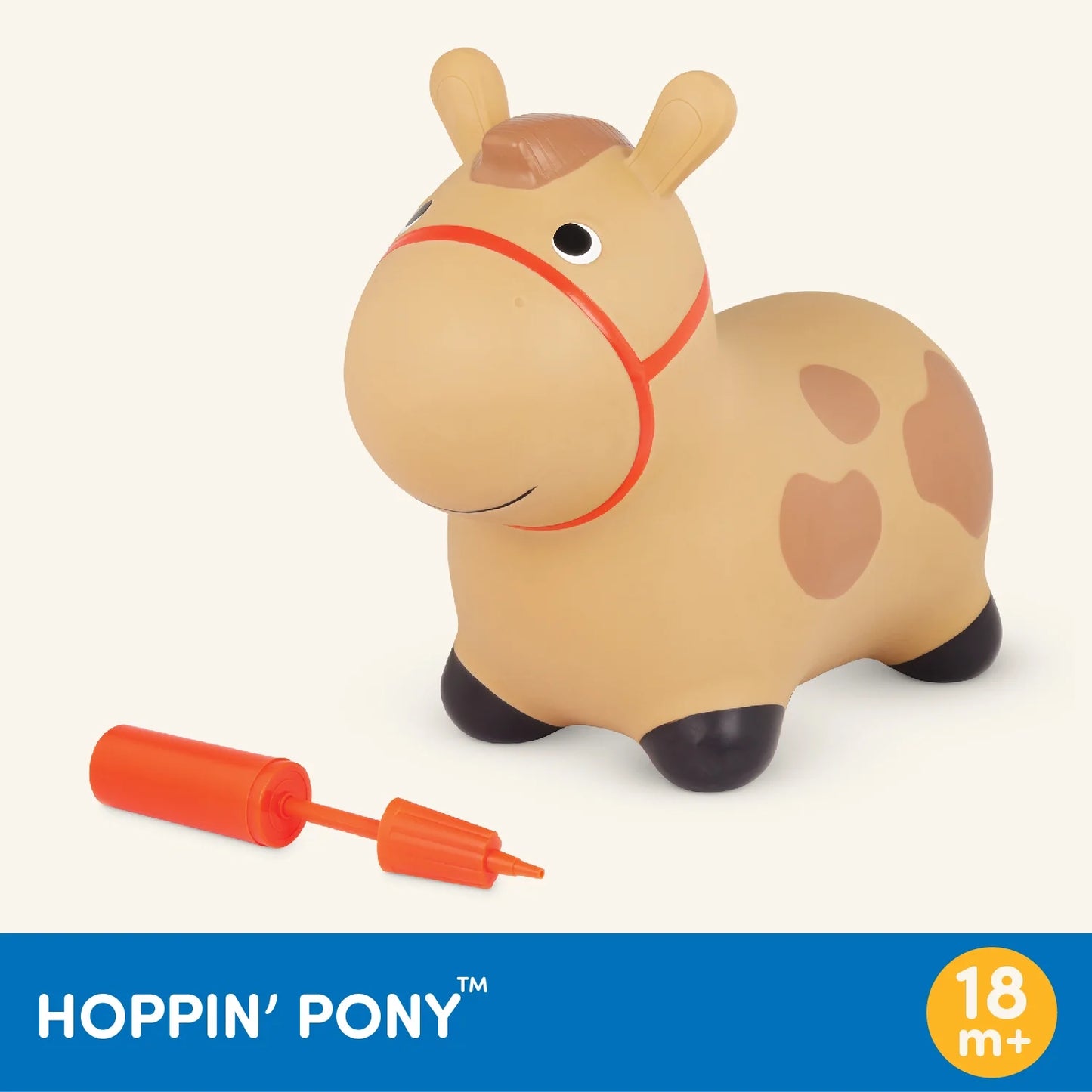 Hoppinā Pony Inflatable Bouncy Animal Ride-On, Toddler and Preschool Toys