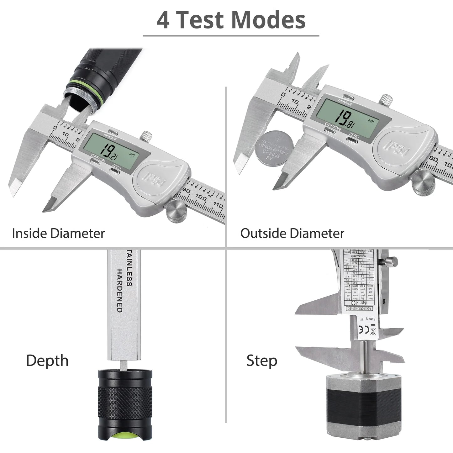 Digital Caliper 6 Inch Electronic Caliper Stainless Steel Measuring Tool Precision Vernier Caliper with Large LCD Screen, Metric/Inch/Fraction Conversion