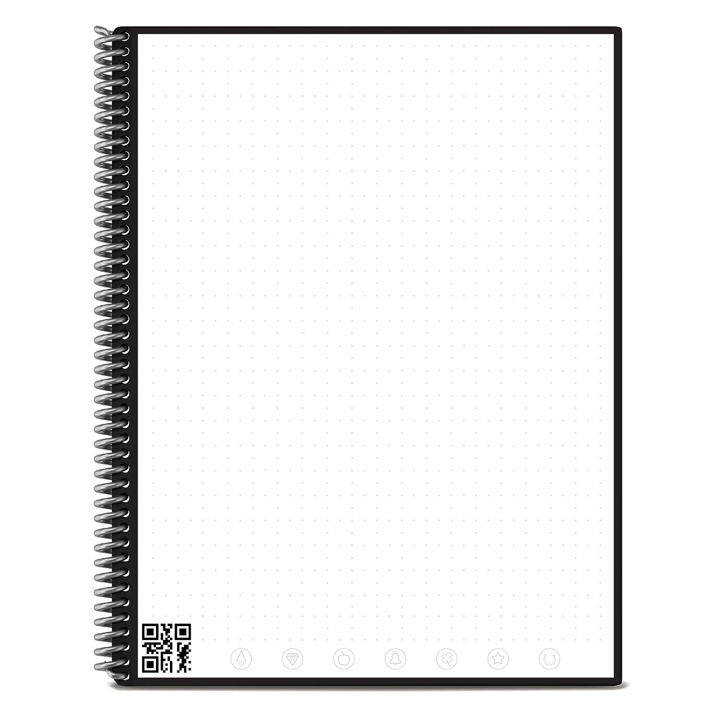 Core Smart Reusable and Sustainable Spiral Notebook - Red - Letter Size Eco-Friendly Notebook (8.5" X 11") - 32 Dot-Grid Pages - Includes 1 Pen and Microfiber Cloth