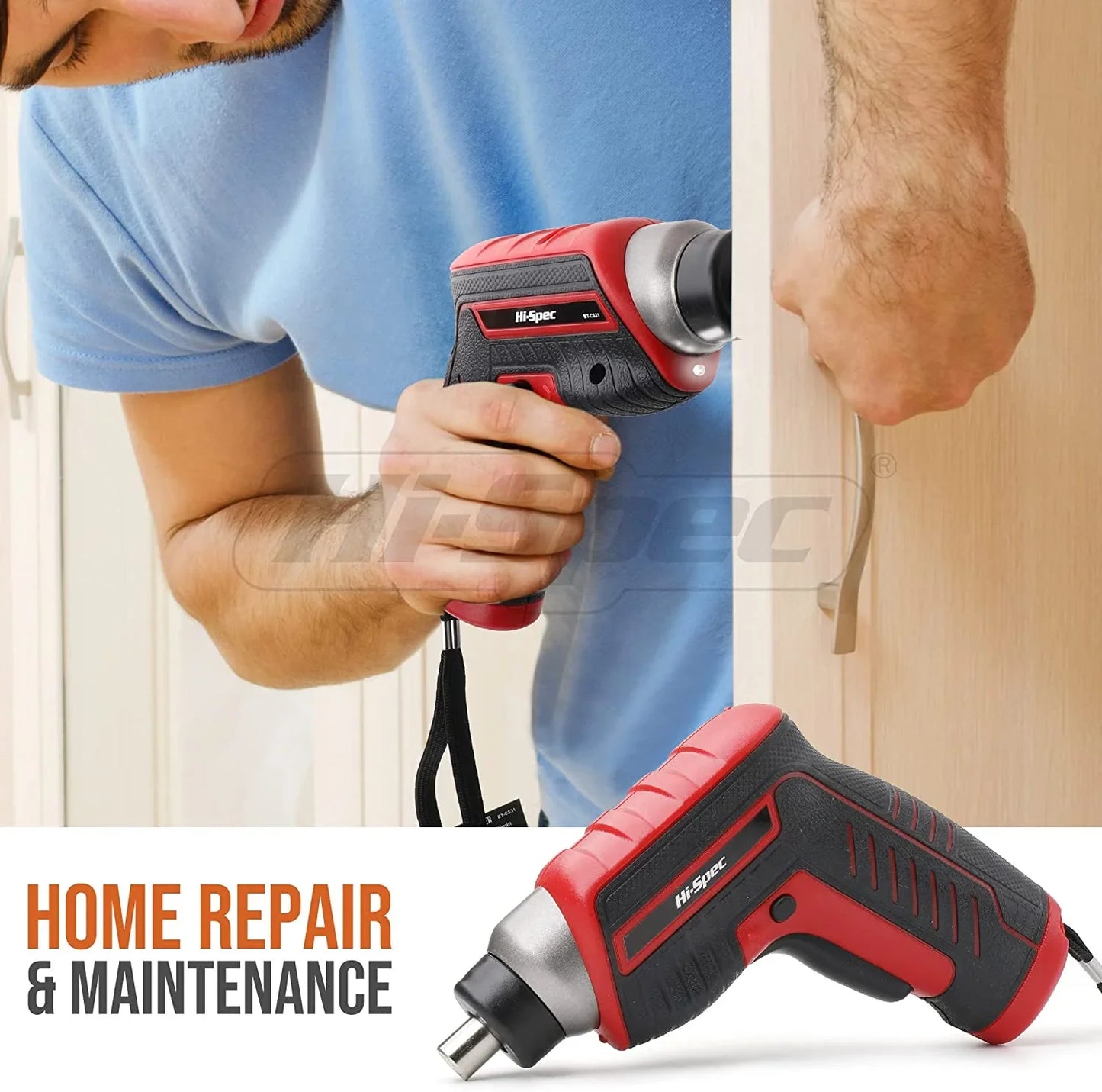 35Pc Red 3.6V Cordless Electric Power Screwdriver and Home Tool Kit Set. USB Rechargeable