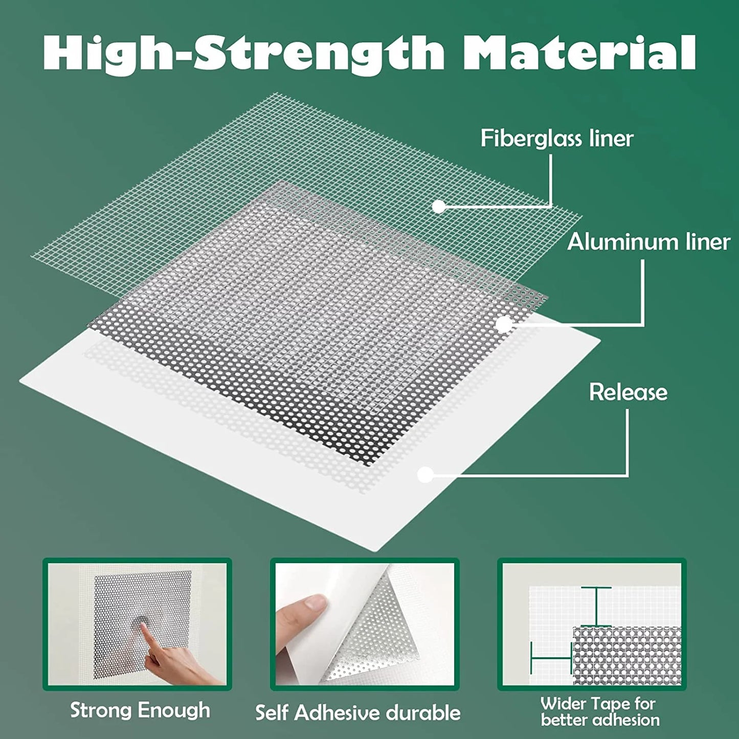 10 Pack Drywall Repair Patches Kit, 4/6/8Inch, Aluminum Self-Adhesive Mesh Gray