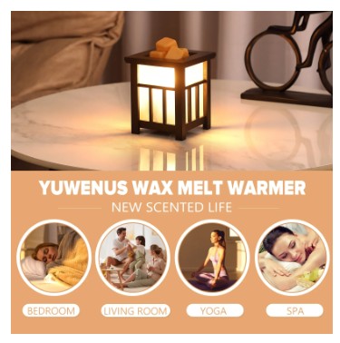 🕯️ UNTIMATY Wood Wax Melt Warmer – Elegant Aromatherapy Lamp with Candle-Style Glow