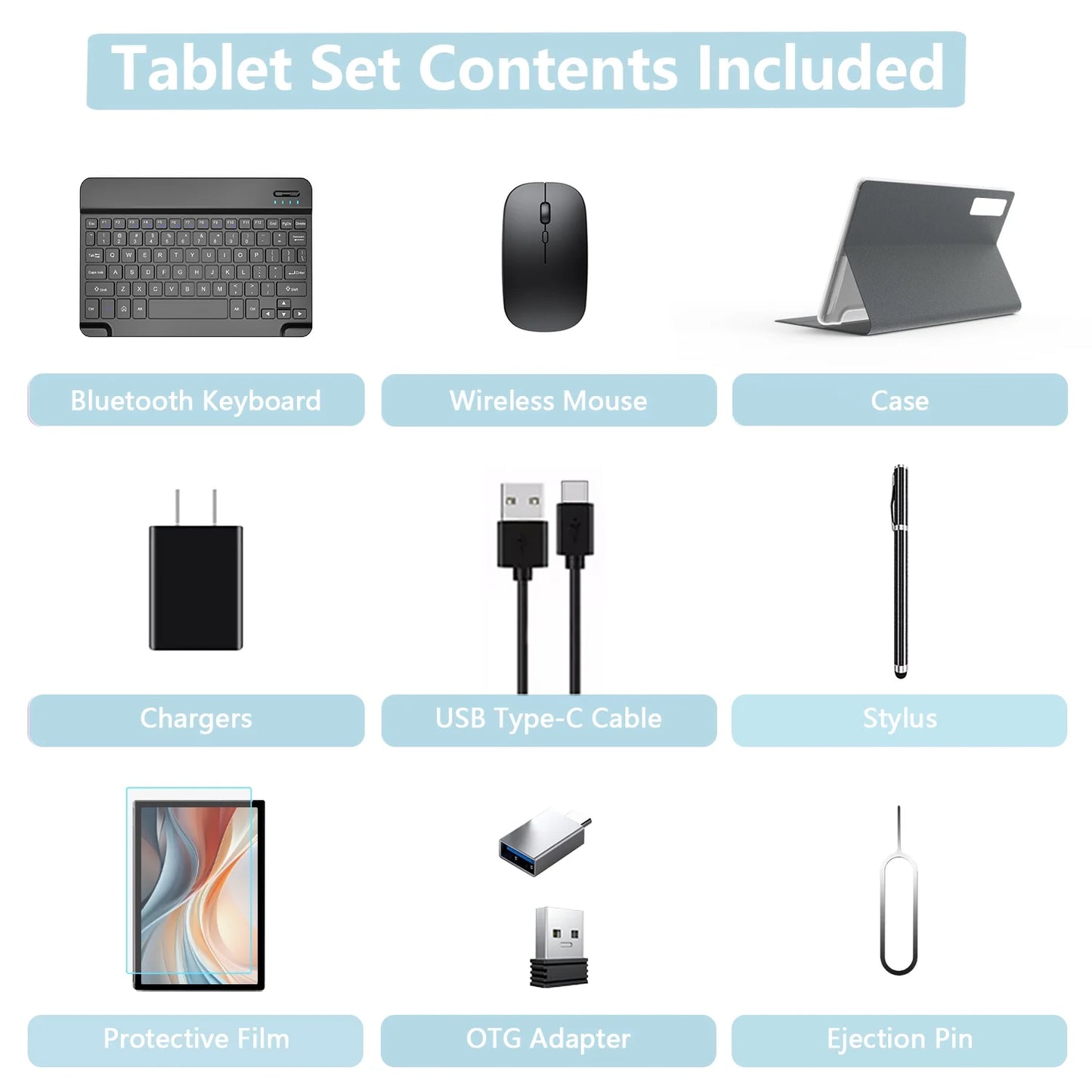 Android 14 Tablet,10 Inch Android Tablet,128Gb+8Gb+1Tb Expand,5G Wifi,Octa-Core,Unisoc T606 Cpu,7000Mah,Bluetooth 5.0,GPS,13MP+8MP Dual Camera,Face Unclock,Hd Display,Touchscreen,Tablet with Keyboard