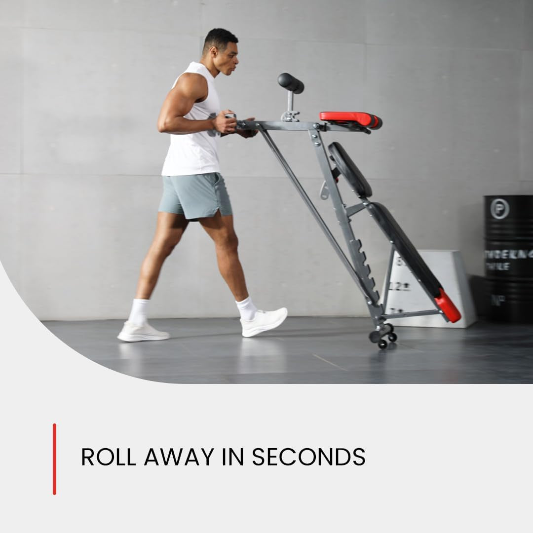 Multi-Functional FID Weight Bench for Full All-In-One Body Workout โ Hyper Back Extension, Roman Chair, Adjustable Ab Sit up Bench, Incline Decline Bench, Flat Bench