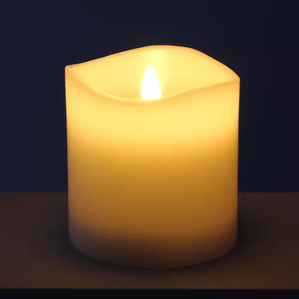 Ivory 3X3 Real Wax LED Candle Set (6 Pk)
