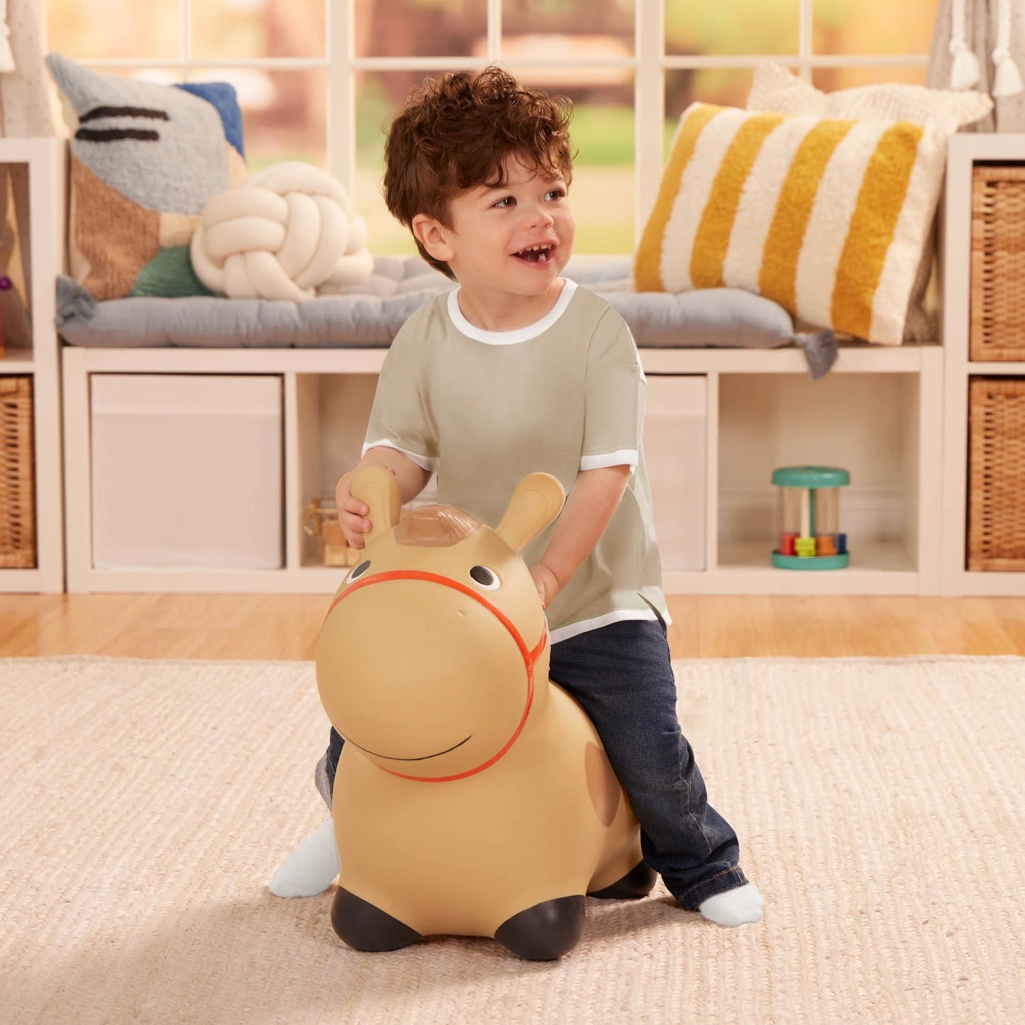 Hoppinā Pony Inflatable Bouncy Animal Ride-On, Toddler and Preschool Toys
