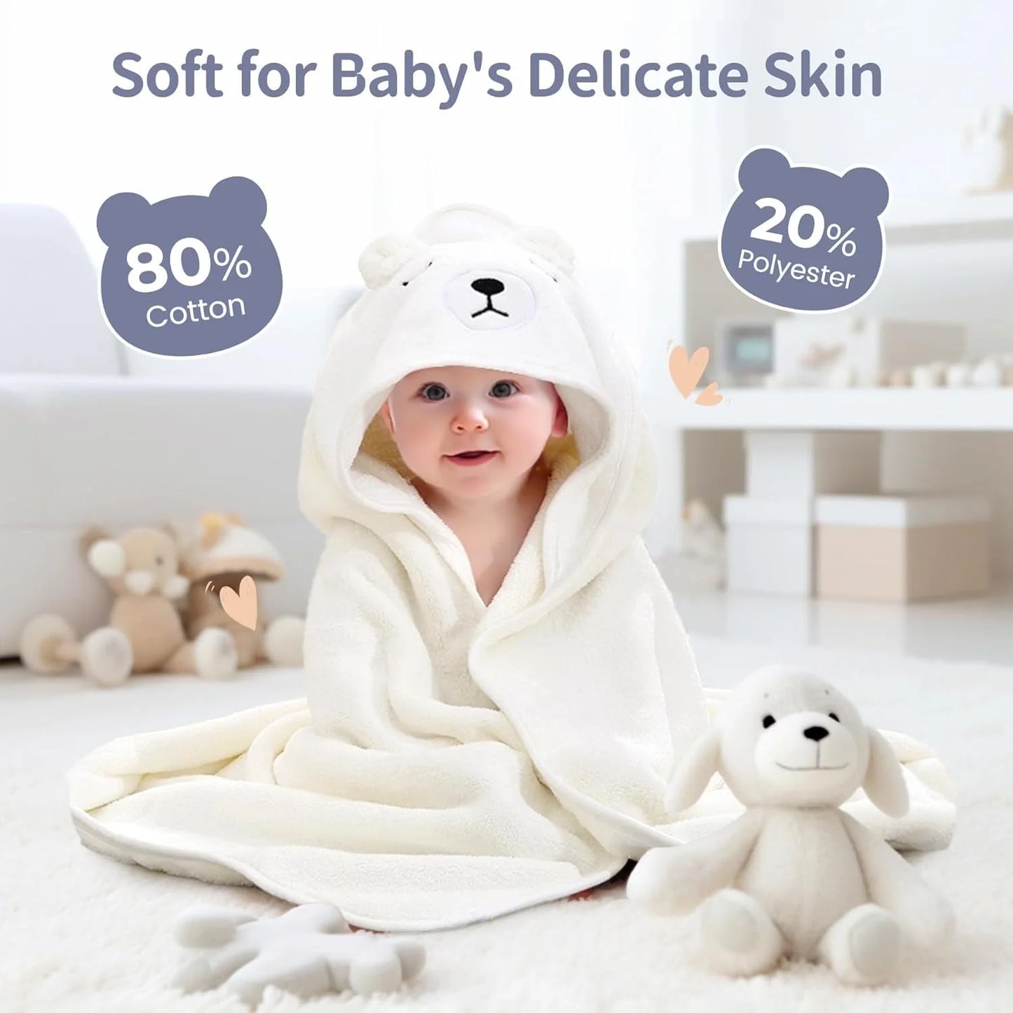Collapsible Baby Bathtub for Newborn to Toddler 0-36 Months with Thermometer, Hooded Towel, Soft Cushion and Bath Toys, Portable Travel Baby Tub with Drain Hole, Pink