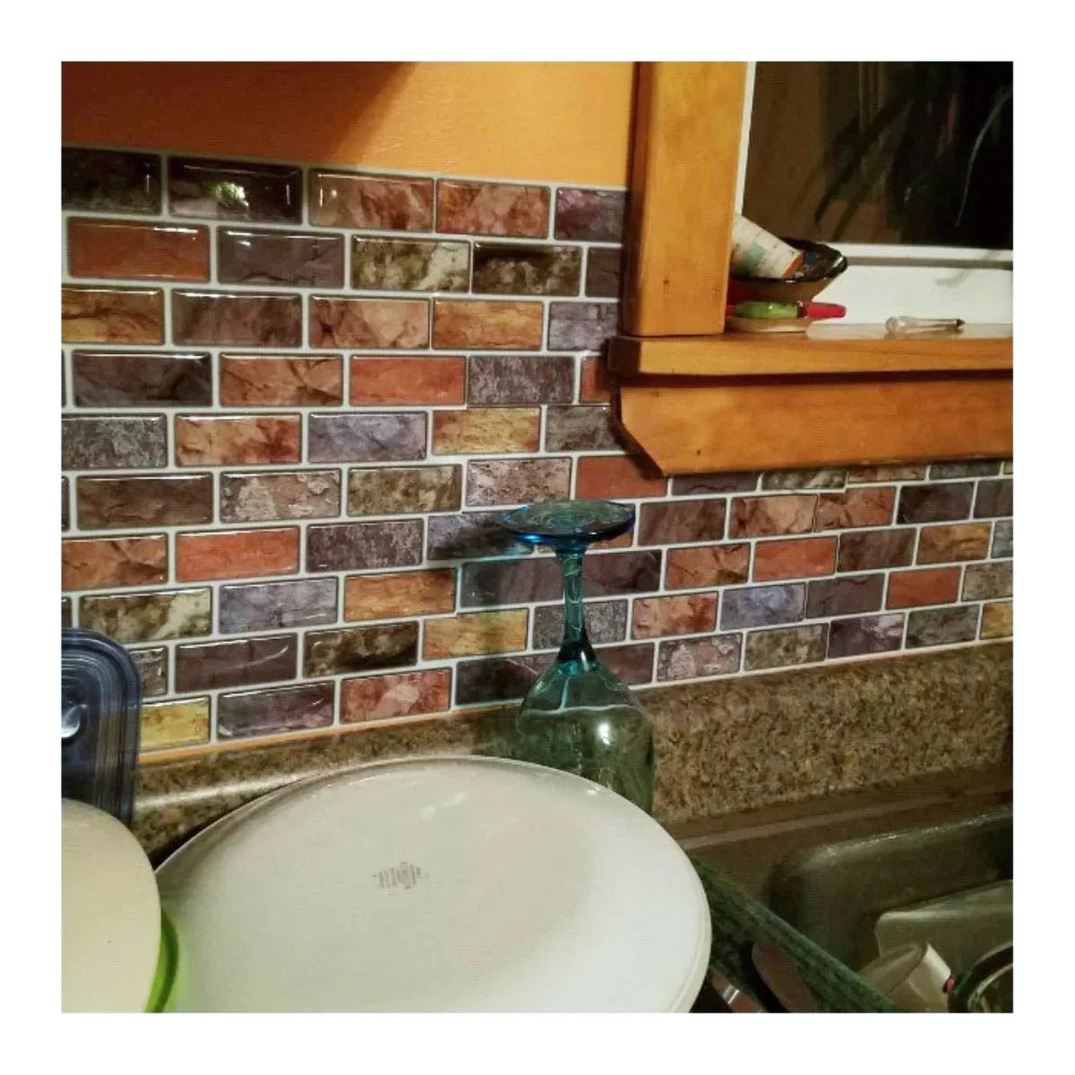 12" X 12" Self-Adhesive Kitchen Backsplash Tile, Peel and Stick Backsplash Tile for Kitchen,Rv(10 Pack)