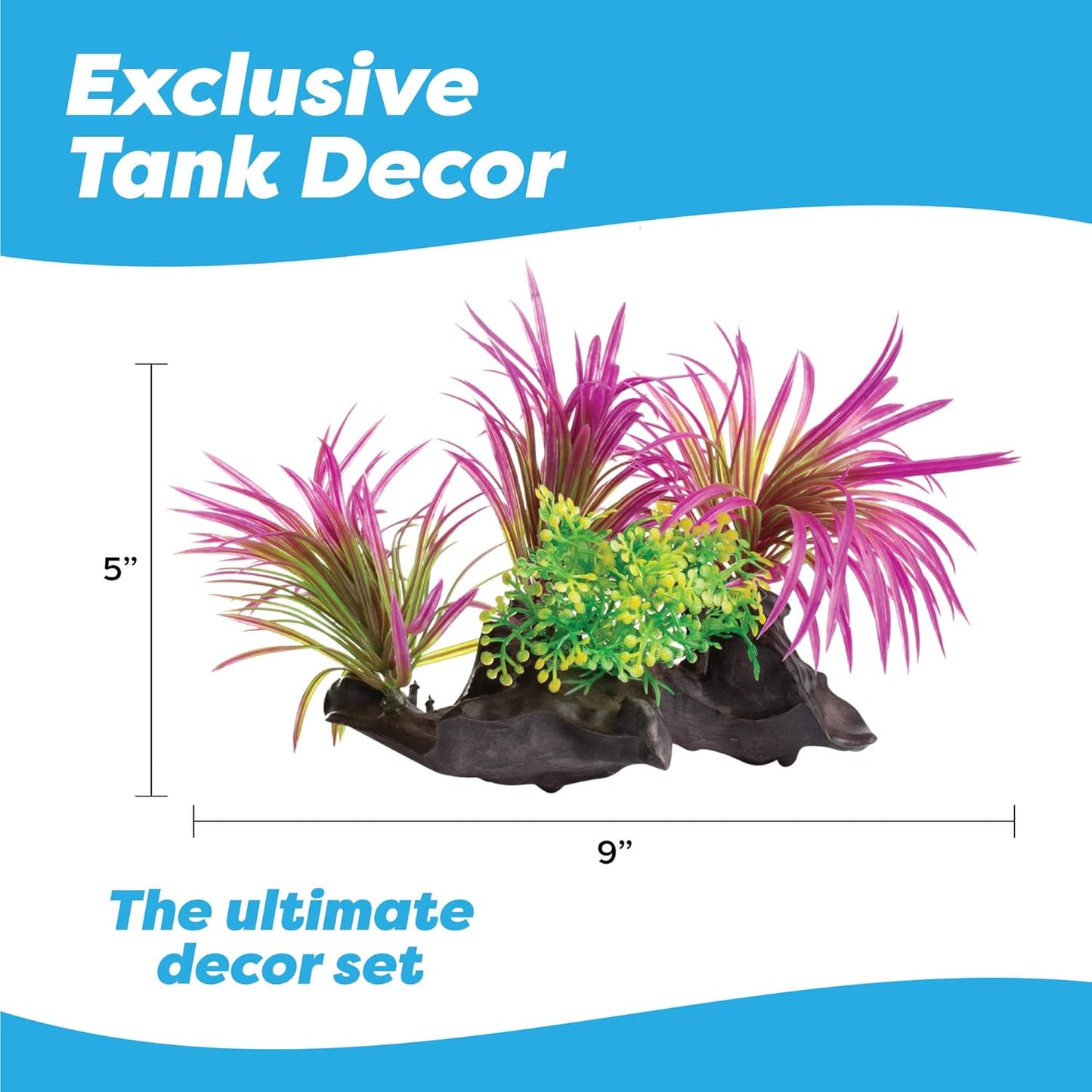 Aquarium Decorations 20 or 23 Pack Lifelike Plastic Decor Fish Tank Plants, Small to Large (20 Pack)