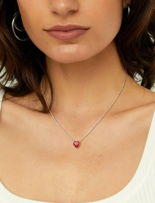 š Suplight Silver Heart Birthstone Necklace ā 925 Sterling Silver, Dainty & Meaningful