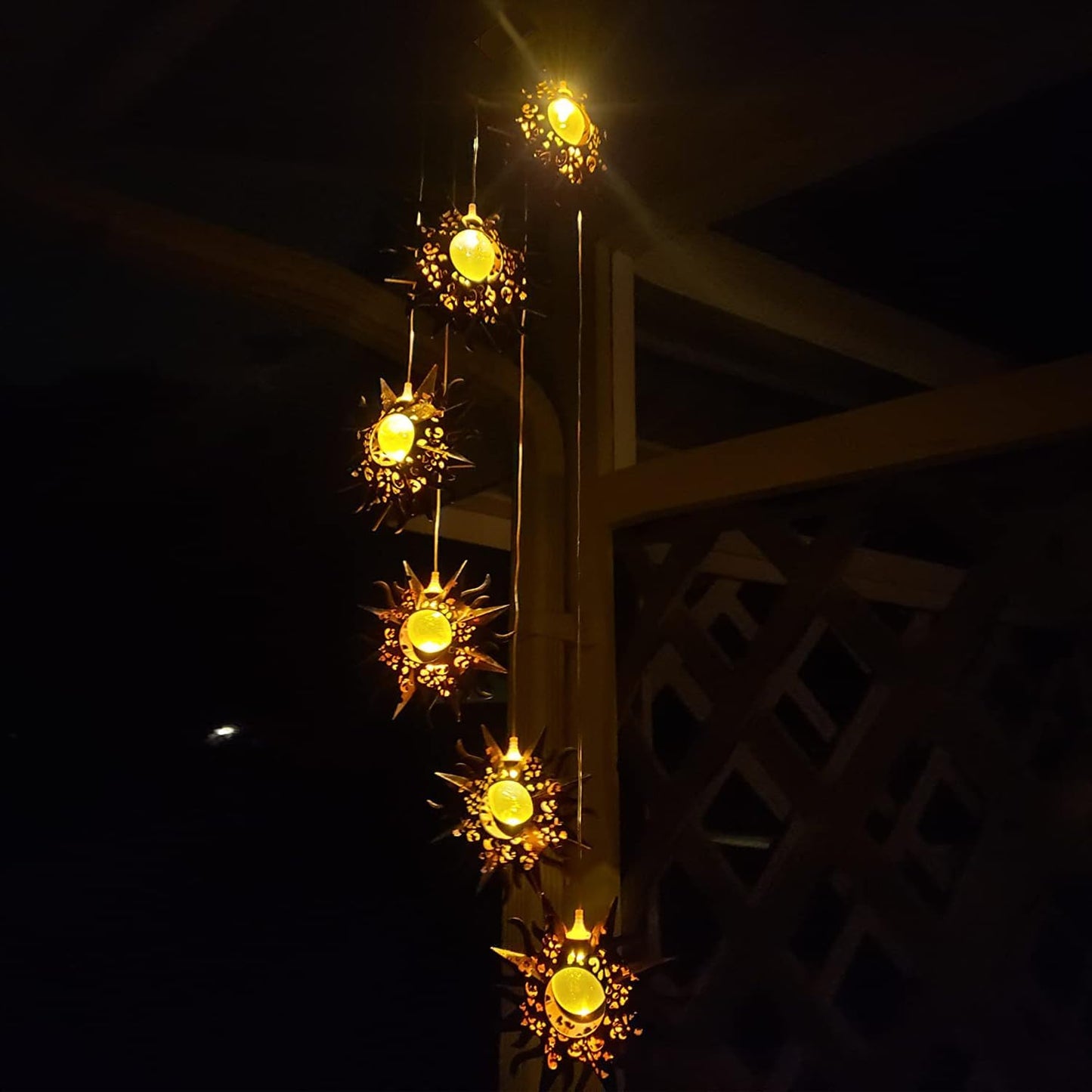 Solar Wind Chimes for outside Warm LED Sun Windchimes Hanging Solar Garden Lights Unique Outdoor Decor for Patio Yard Home Lawn