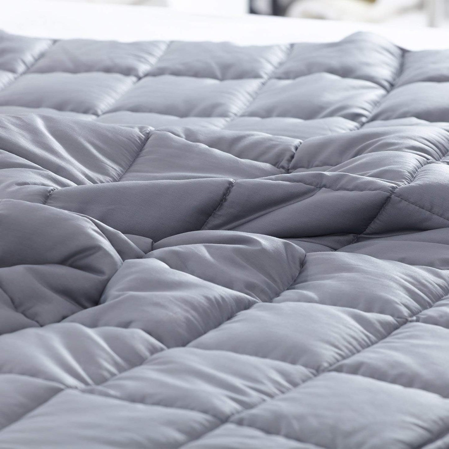 Adult Weighted Blanket Queen Size (15Lbs 60"X80") Heavy Blanket with Premium Glass Beads, (Dark Grey