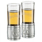 Metal Barrel Shooter Set (2) Glass/Metal Shot Glass Whiskey Bar