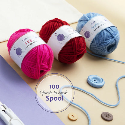 Bulk Yarn for Crochet Kit, Knitting Crochet Yarn Acrylic ,Multi-Colored, 1200 Yards