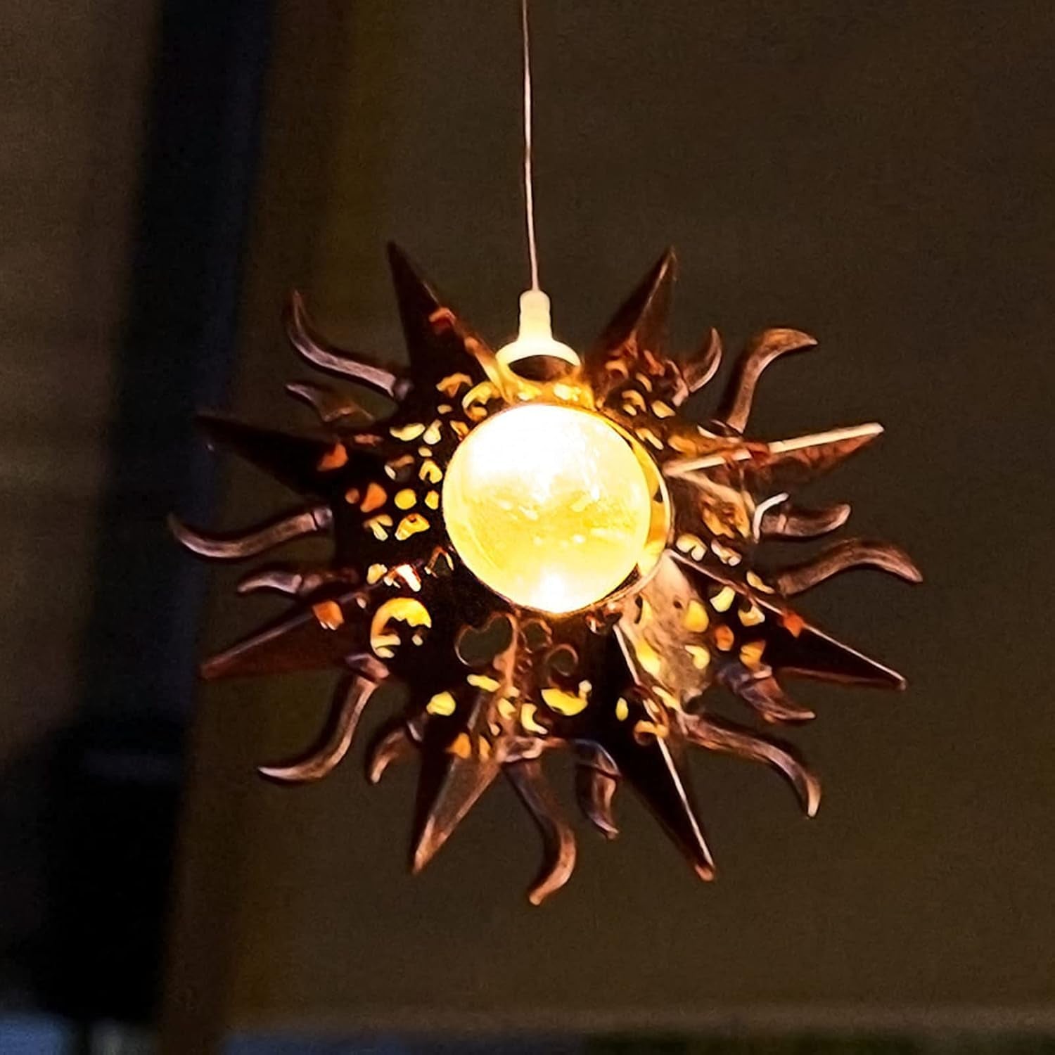 Solar Wind Chimes for outside Warm LED Sun Windchimes Hanging Solar Garden Lights Unique Outdoor Decor for Patio Yard Home Lawn