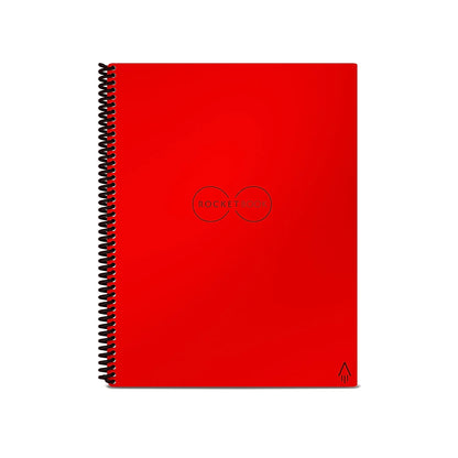 Core Smart Reusable and Sustainable Spiral Notebook - Red - Letter Size Eco-Friendly Notebook (8.5" X 11") - 32 Dot-Grid Pages - Includes 1 Pen and Microfiber Cloth