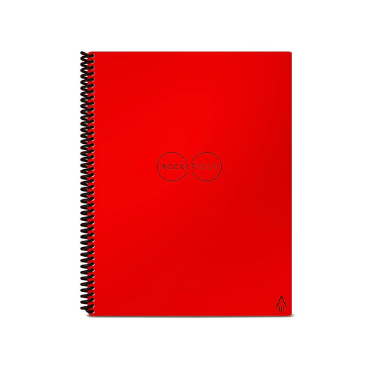 Core Smart Reusable and Sustainable Spiral Notebook - Red - Letter Size Eco-Friendly Notebook (8.5" X 11") - 32 Dot-Grid Pages - Includes 1 Pen and Microfiber Cloth