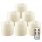 Ivory 3X3 Real Wax LED Candle Set (6 Pk)