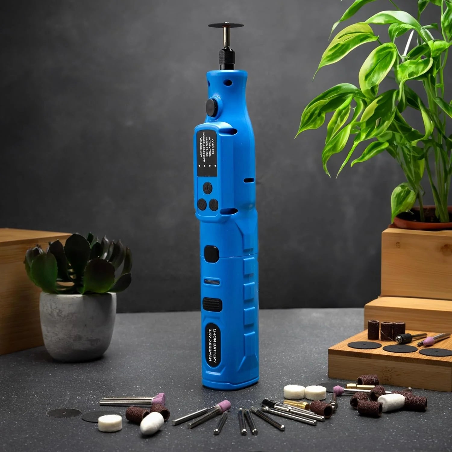 10581A Cordless Rotary Tool Kit, 46 Piece 3.6V Electric Engraving Pen, 1/8" Collet Rechargeable Mini Grinder, Handheld Mini Sander, 44Pc Power Rotary Tools Accessory Kit, Quick Change