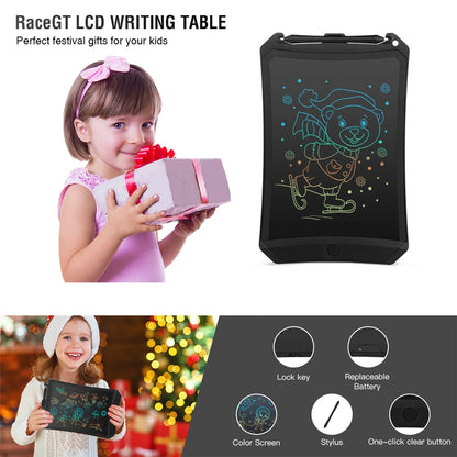 LCD Writing Tablet, 8.5 Inch Reusable Drawing Pad for Kids, Colourful Screen Drawing Tablet Doodle Board W/ Stylus Pen, Toy for 3 4 5 6 7 8 Years Old Kids, Gifts for Kids and Adults, Black