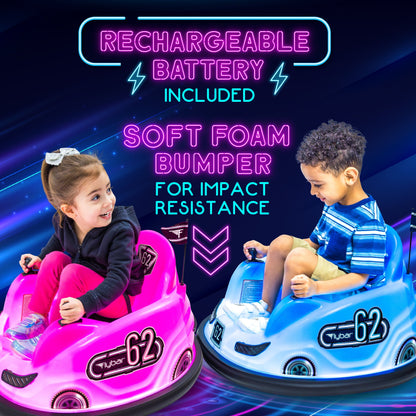 6V Blue Glow Bumper Car, Battery Powered Ride on for Children, Ages 1.5+, by