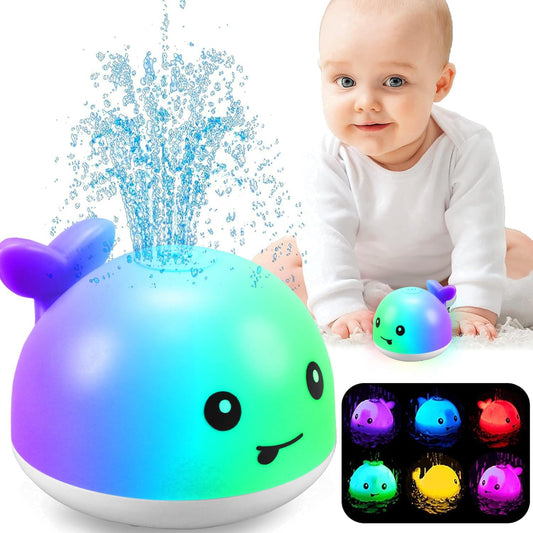 Baby Bath Toys, Whale Spray Water Bath Toy, Sprinkler Bathtub Shower Toys for Toddlers Kids Boys Girls, Pool Toy for Baby (White)