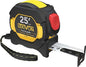 25Ft/7.5M Autolock Tape Measure | 1-Inch Wide Blade with Nylon Coating, Matte Finish White & Yellow Dual Sided Rule Print | Ft/Inch/Fractions/Metric (LX-205)