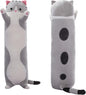 Cute Cat Plush Long Body Pillow – Soft Cartoon Stuffed Animal Doll, Kawaii Cat Plushie Cuddle Toy Gift for Kids, Girls & Girlfriend (Gray, 19.7 Inch)
