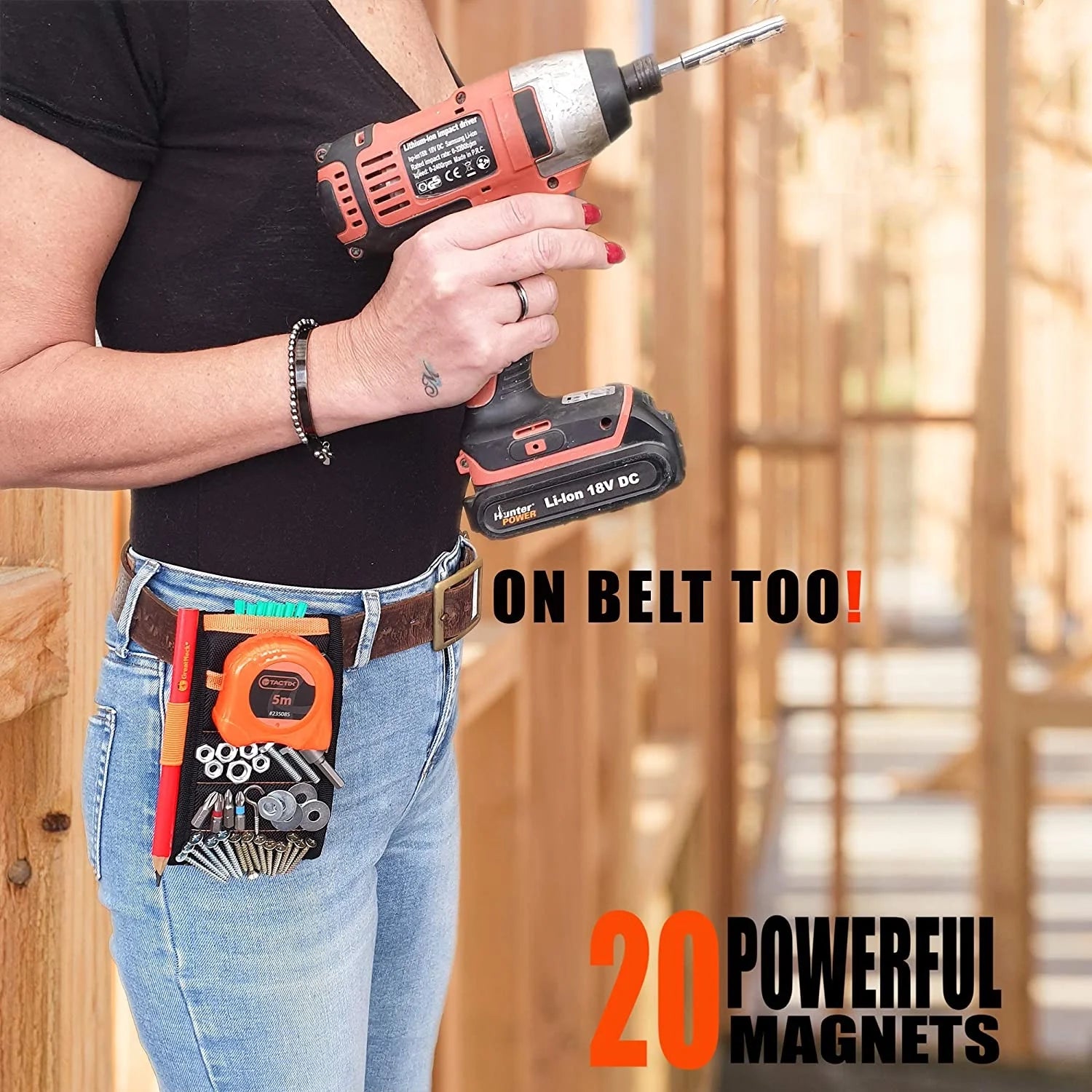 Magnetic Wristband, Perfect Stocking Stuffers for Men, Tool Belt Magnetic Wristband for Holding Screws, Nails, Drill Bits, Cool Gifts Gadgets for Men, Women, Dad, Husband, Carpenters