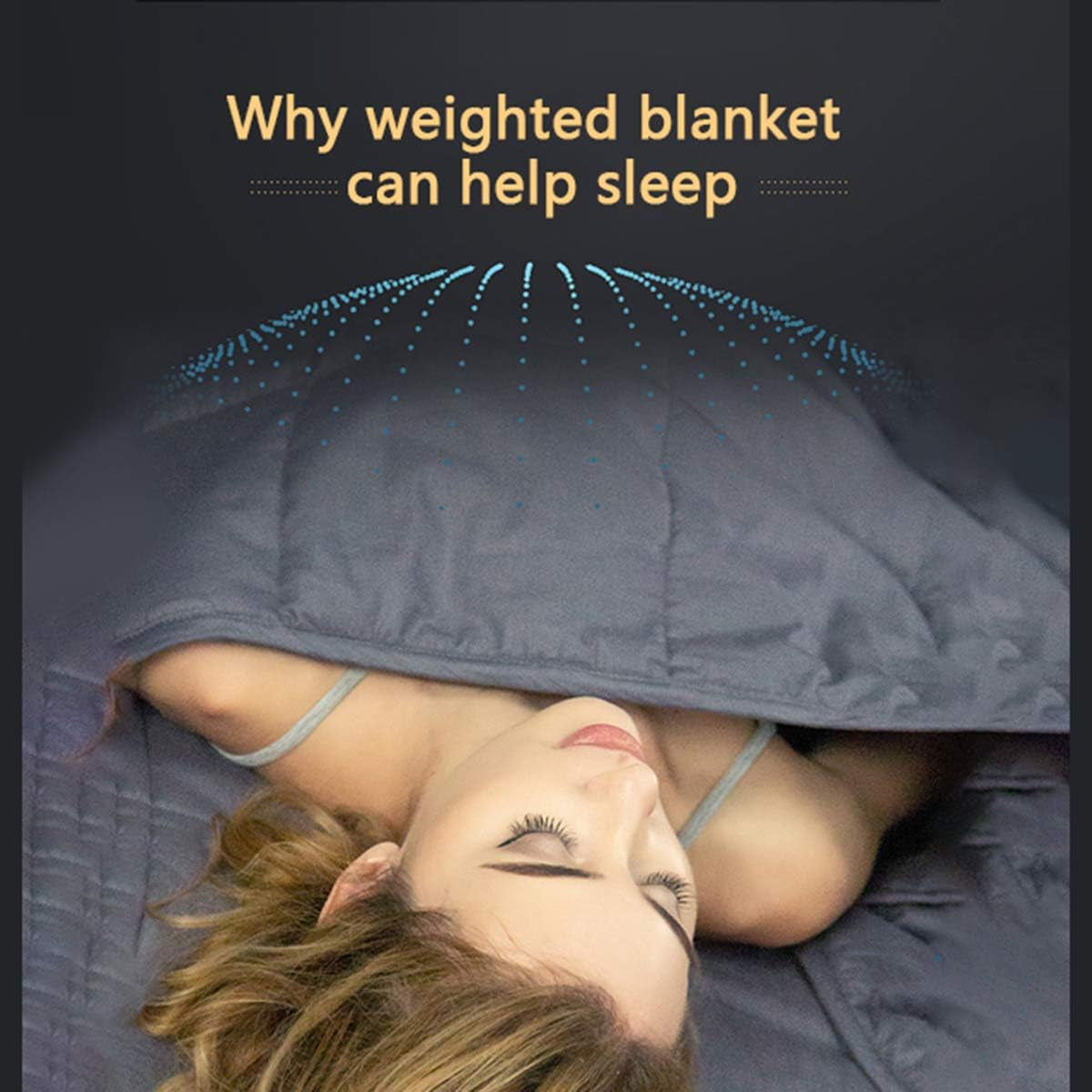 Adult Weighted Blanket Queen Size (15Lbs 60"X80") Heavy Blanket with Premium Glass Beads, (Dark Grey