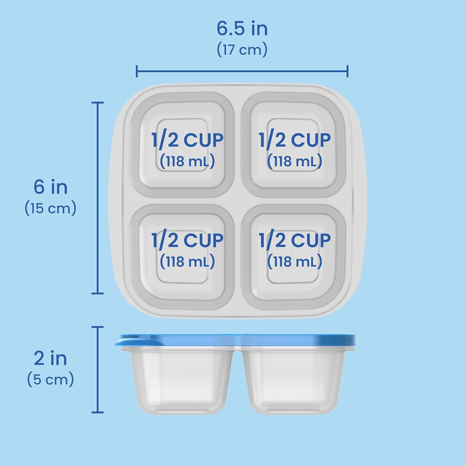 Easyboxes 4-Compartment Snack Containers - 8-Piece Set with 4 Trays & 4 Custom-Fit Lids to Seal in Freshness - Reusable Food Storage & Meal Prep Bento Bpa-Free Containers (Classic)