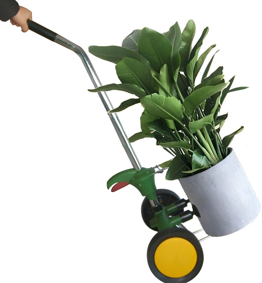 Potted Plant Mover Dolly Green with Rubber Flat Free round Wheels Stainless Steel Garden Pot Mover for Flower Trees