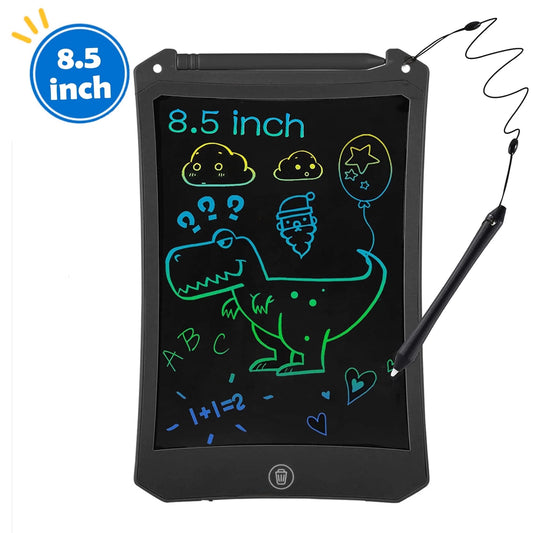 LCD Writing Tablet, 8.5 Inch Reusable Drawing Pad for Kids, Colourful Screen Drawing Tablet Doodle Board W/ Stylus Pen, Toy for 3 4 5 6 7 8 Years Old Kids, Gifts for Kids and Adults, Black