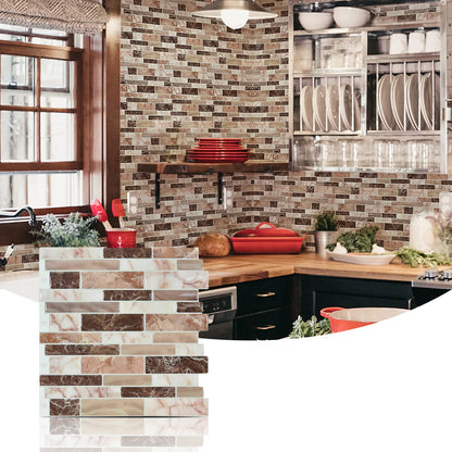 1 Sheet Peel and Stick Tile Backsplash for Kitchen in Marble Design