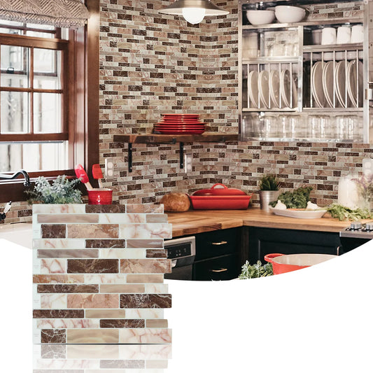 1 Sheet Peel and Stick Tile Backsplash for Kitchen in Marble Design
